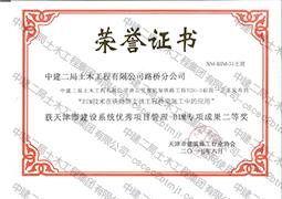2017年天津BIM获奖证书